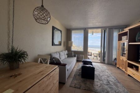 living room looking north up the beach
