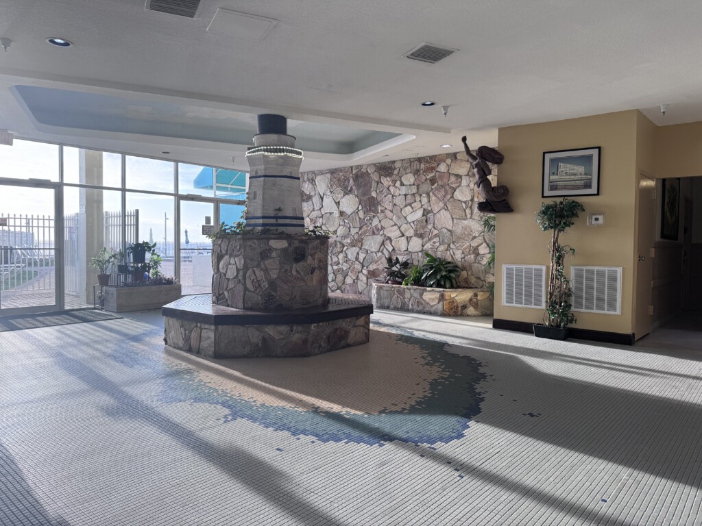 lobby headed outside to the pool deck