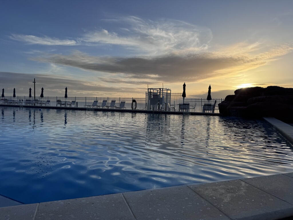 Sunrise on the pool deck