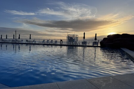 beautiful sunrise from the pool
